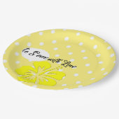ラブイエロー水玉模様紙プレート ペーパープレート (アングル)