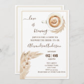 ラブイスブリングブライダルシャワーパンパグラスインヴィタティ 招待状 (正面/裏面)