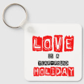 ラブイズア通年ホリデータイポグラフィピンバックブ キーホルダー (正面)