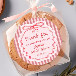 ラブイズインザエアー ボウ ブライダルシャワーステッカー ラウンドシール