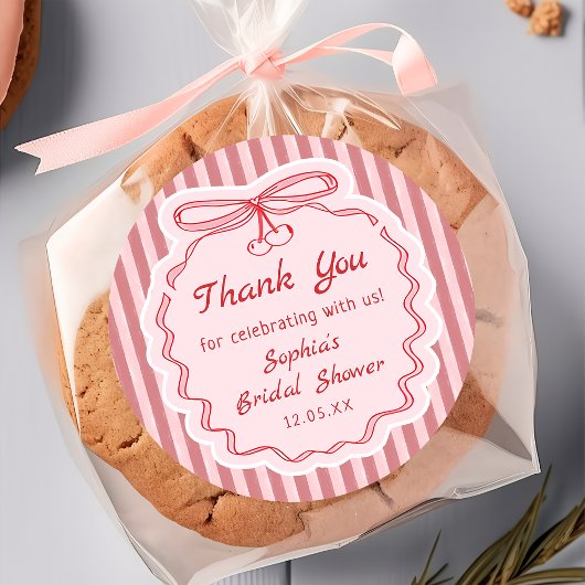 ラブイズインザエアー ボウ ブライダルシャワーステッカー ラウンドシール