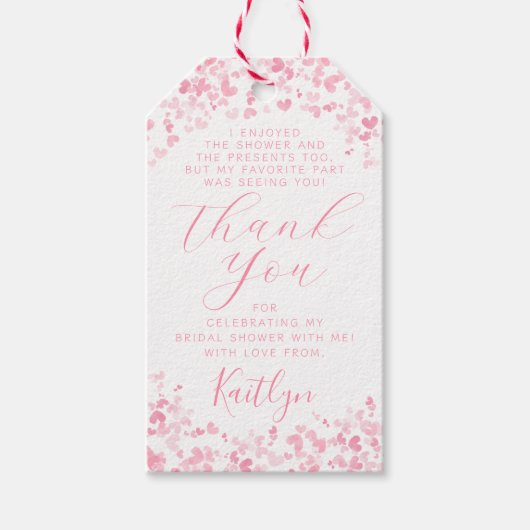 ラブイズインザエア バレンタインデーのブライダルシャワー ギフトタグ (正面)