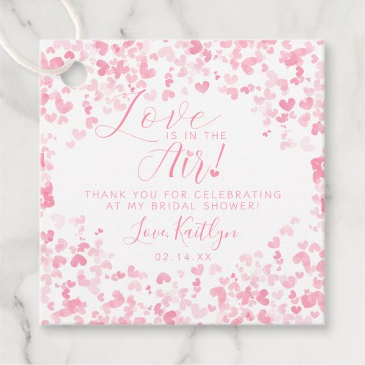 ラブイズインザエア バレンタインデーのブライダルシャワー フェイバータグ (正面)