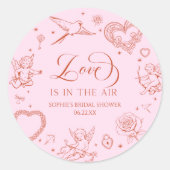 ラブイズインザエア バレンタインデー ブライダルシャワー ラウンドシール (正面)