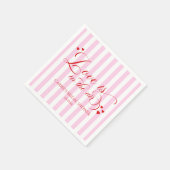 ラブイズインザエア ピンク レッド ハーツ ブライダルシャワー スタンダードカクテルナプキン (角)