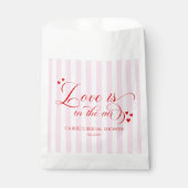 ラブイズインザエア ピンク レッド ハーツ ブライダルシャワー フェイバーバッグ (正面)