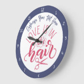 ラブイズインザヘア引用文理容師美しいサロン ラージ壁時計 (傾斜)