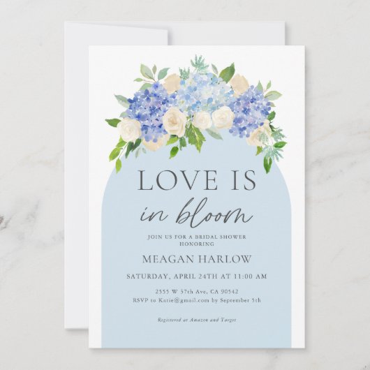 ラブイズイン開花アジサイブライダルシャワー 招待状 (正面)