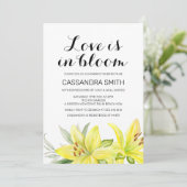 ラブイズイン開花イエローリリーフローラブライダルシャワー 招待状 (スタンド正面)
