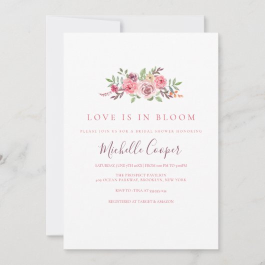 ラブイズイン開花ガーデンブライダルシャワー 招待状 (正面)