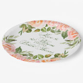 ラブイズイン開花シックガーデンブライダルシャワー ペーパープレート (アングル)