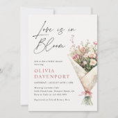ラブイズイン開花フラワーブーケブライダルシャワー 招待状 (正面)