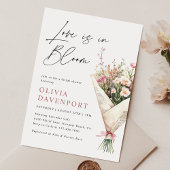 ラブイズイン開花フラワーブーケブライダルシャワー 招待状