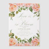 ラブイズイン開花フローラガーデンブライダルシャワー ベラム紙招待状 (正面)