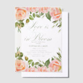 ラブイズイン開花フローラガーデンブライダルシャワー ベラム紙招待状 (オフセット)