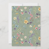 ラブイズイン開花フローラセージ緑ブライダルシャワー 招待状 (裏面)