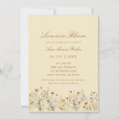 ラブイズイン開花フローラ水彩ブライダルシャワー 招待状 (正面)