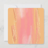 ラブイズイン開花ブライダルシャワーピンクピーチ花模様 招待状 (裏面)