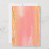 ラブイズイン開花ブライダルシャワーピンクピーチ花模様 招待状 (裏面)