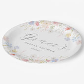 ラブイズイン開花ブライダルシャワーメッセージカード ペーパープレート (アングル)
