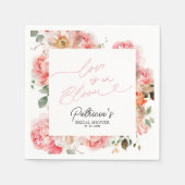 ラブイズイン開花ブライダルシャワー赤面フローラ スタンダードカクテルナプキン (正面)