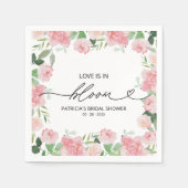 ラブイズイン開花ブライダルシャワー赤面フローラ スタンダードカクテルナプキン (正面)