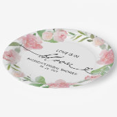 ラブイズイン開花ブライダルシャワー赤面フローラ ペーパープレート (アングル)