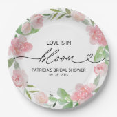 ラブイズイン開花ブライダルシャワー赤面フローラ ペーパープレート (正面)
