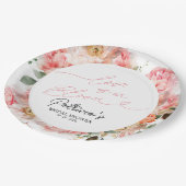 ラブイズイン開花ブライダルシャワー赤面フローラ ペーパープレート (アングル)