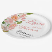 ラブイズイン開花ブライダルシャワー赤面フローラ ペーパープレート (アングル)