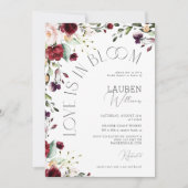 ラブイズイン開花ブルゴーニュ植物学ブライダルシャワー 招待状 (正面)