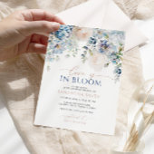 ラブイズイン開花ブルーアジサイブライダルシャワー 招待状