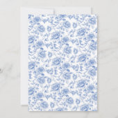 ラブイズイン開花ブルー&ホワイトブライダルシャワー 招待状 (裏面)
