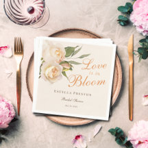 ラブイズイン開花ホワイトローズクリームブライダルシャワー