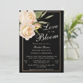 ラブイズイン開花ホワイトローゼズブラックブライダルシャワー 招待状 (スタンド正面)