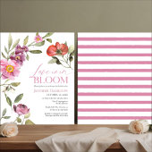 ラブイズイン開花ロージーフローラブライダルシャワー招待状