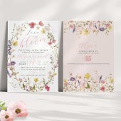 ラブイズイン開花ワイルドフラワーガーデンブライダルシャワー 招待状
