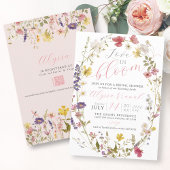 ラブイズイン開花ワイルドフラワーガーデンブライダルシャワー 招待状