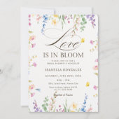 ラブイズイン開花ワイルドフラワーフローラブライダルシャワー 招待状 (正面)