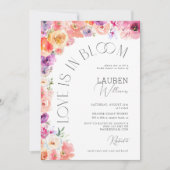 ラブイズイン開花水彩フローラブライダルシャワー 招待状 (正面)
