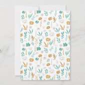 ラブイズイン・ブルーム ティールゴールド フローラル ブライダルシャワー 招待状 (裏面)