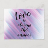 ラブイズオールウェイズザアンサー パープル 引用符 ブランク ポストカード (正面)