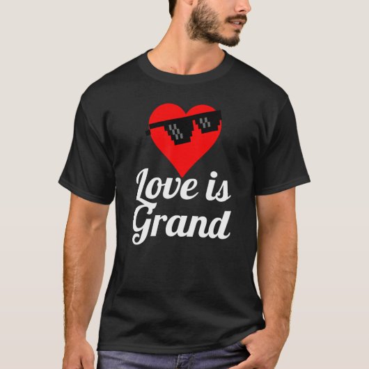 ラブイズグランドハートサングラス Tシャツ (正面)