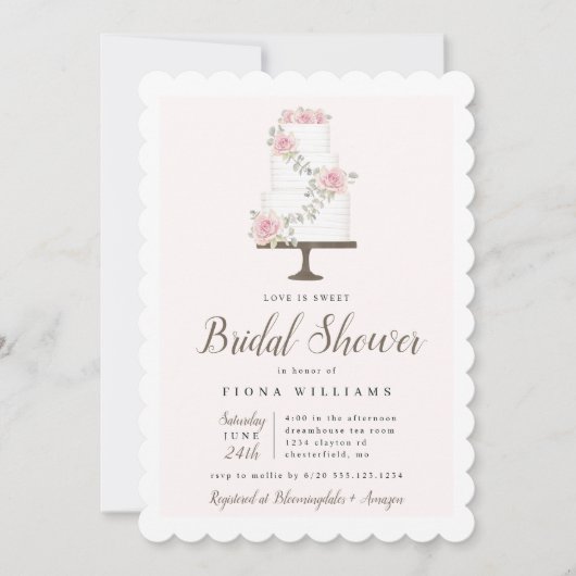 ラブイズスイートケーキブライダルシャワー 招待状 (正面)