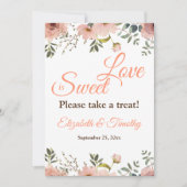 ラブイズスイートコーラルピーチボホフローラ結婚ズ 招待状 (正面)