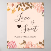 ラブイズスイートデザートバー赤面金ゴールドシックフローラ ポスター (正面)