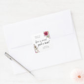 ラブイズスイートトリートブルゴーニュフローラブライダルシャワー スクエアシール (封筒)