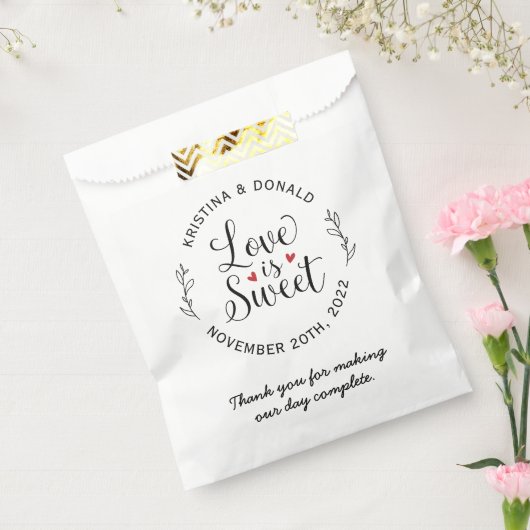 ラブイズスイートドーナツありがとう結婚式の引き出物バッグ フェイバーバッグ (封をした状態)