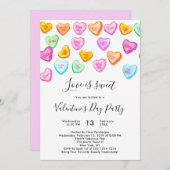 ラブイズスイートバレンタインデーパーティの招待状 招待状 (正面/裏面)