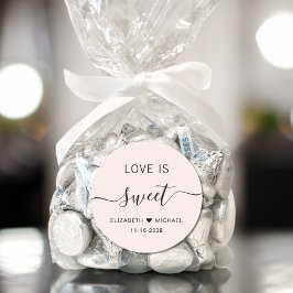 ラブイズスイートピンク結婚式の引き出物 ラウンドシール